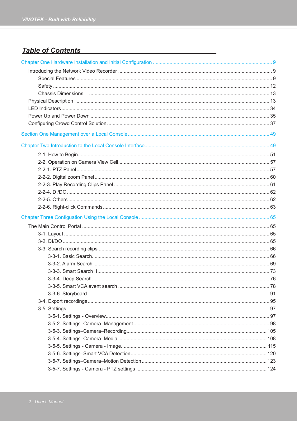 Vivotek ND9542P 32-Channel 4K UHD NVR (No HDD) User Manual | Page 2 / 197