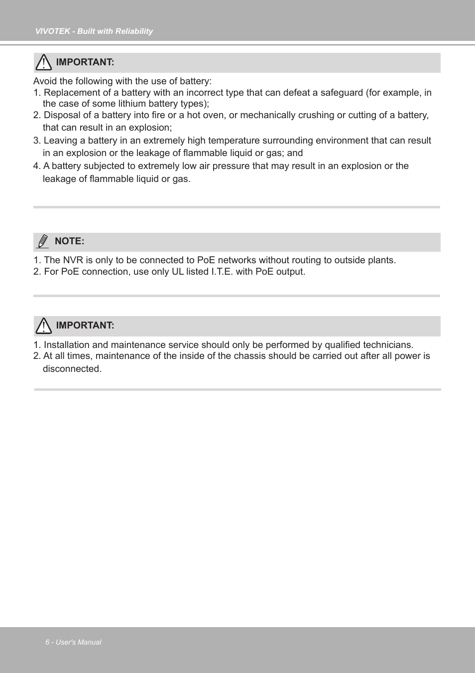 Vivotek ND9542P 32-Channel 4K UHD NVR (No HDD) User Manual | Page 6 / 197