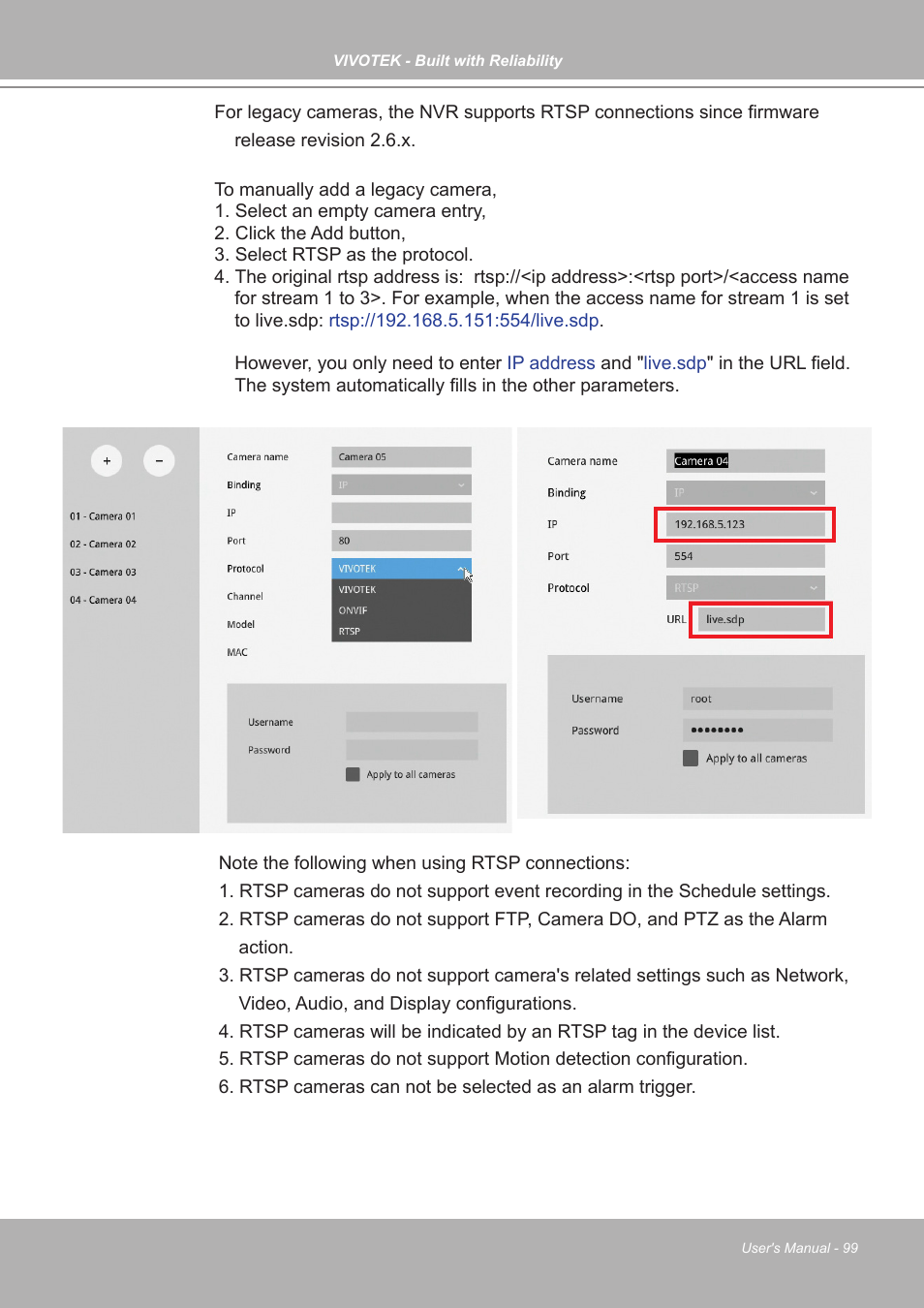 Vivotek ND9542P 32-Channel 4K UHD NVR (No HDD) User Manual | Page 99 / 197