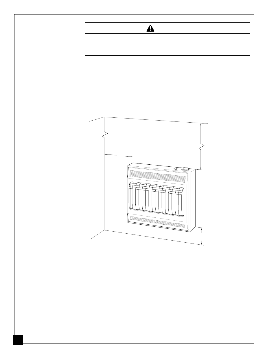 Installing to wall, Caution | Desa CGP18B User Manual | Page 10 / 32