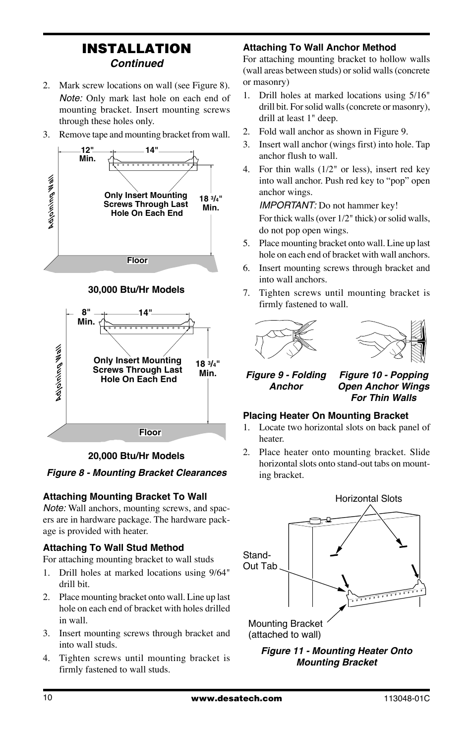Installation, Continued | Desa GMP16 User Manual | Page 10 / 32