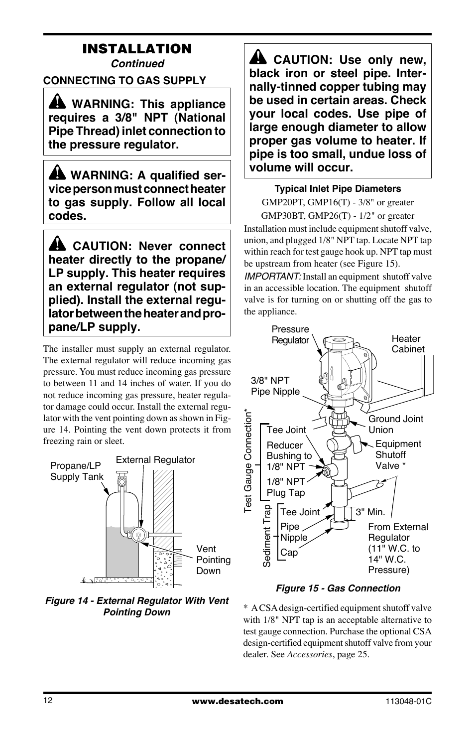 Installation | Desa GMP16 User Manual | Page 12 / 32