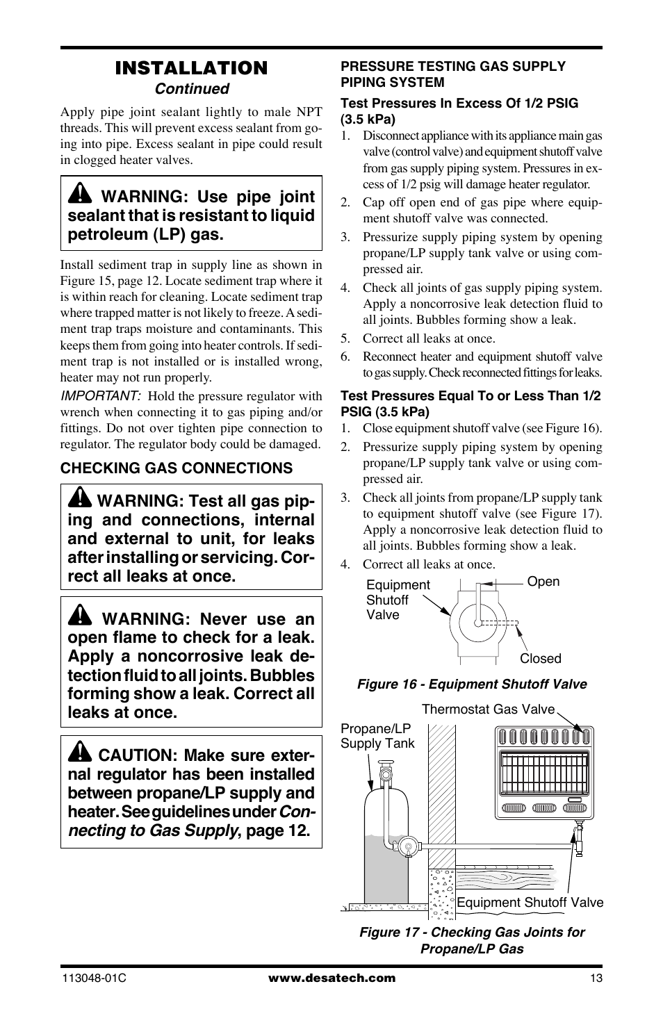 Installation | Desa GMP16 User Manual | Page 13 / 32