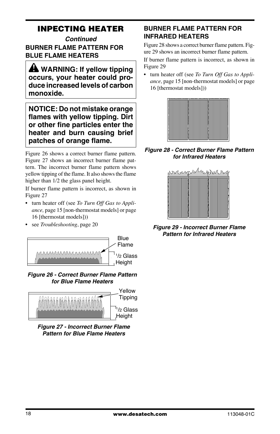 Inpecting heater, Continued | Desa GMP16 User Manual | Page 18 / 32