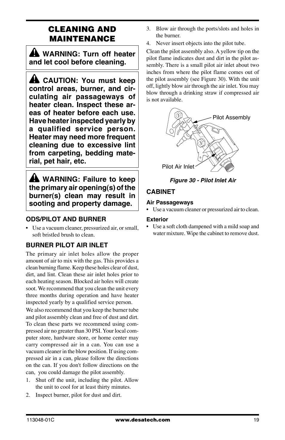 Cleaning and maintenance | Desa GMP16 User Manual | Page 19 / 32