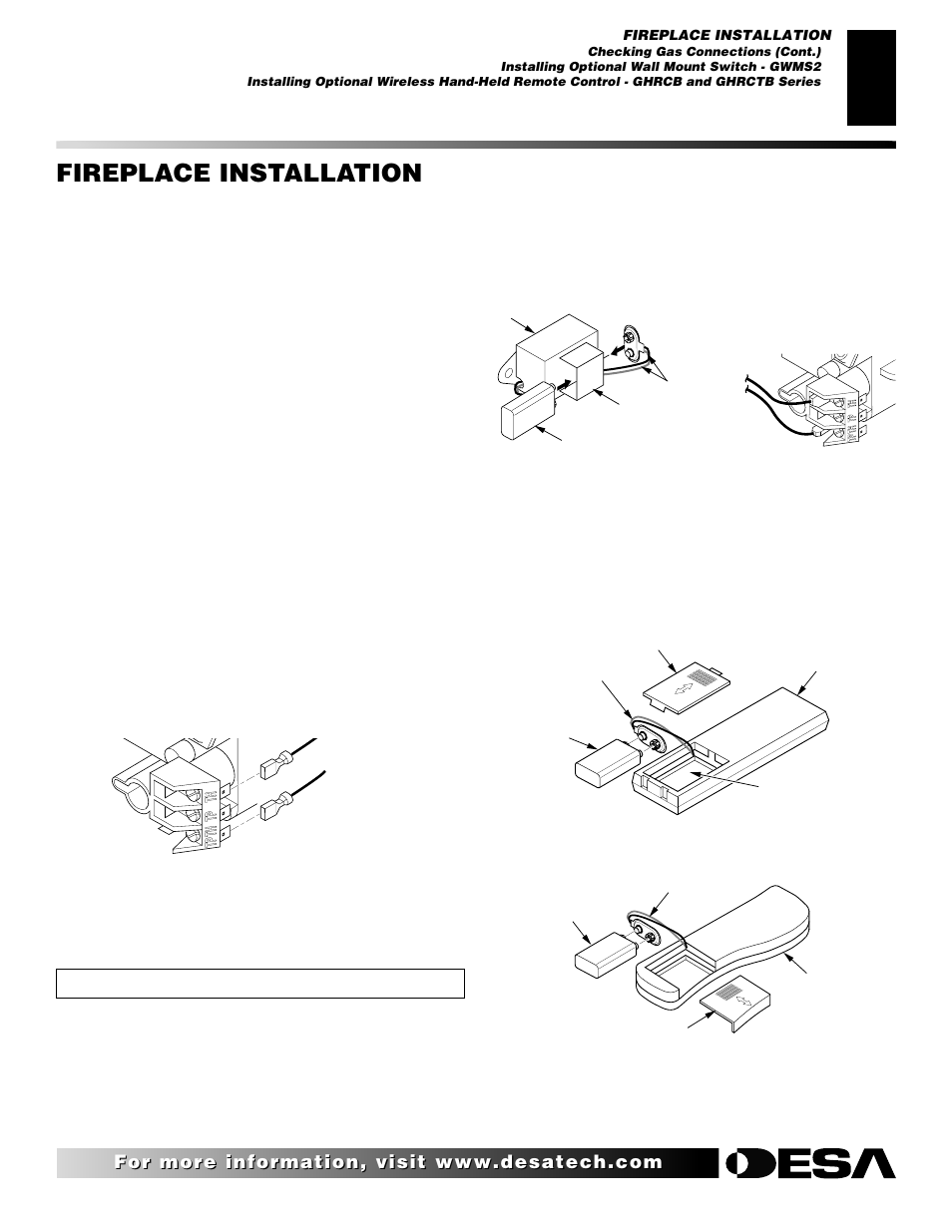 Fireplace installation, Continued | Desa T32N User Manual | Page 21 / 38