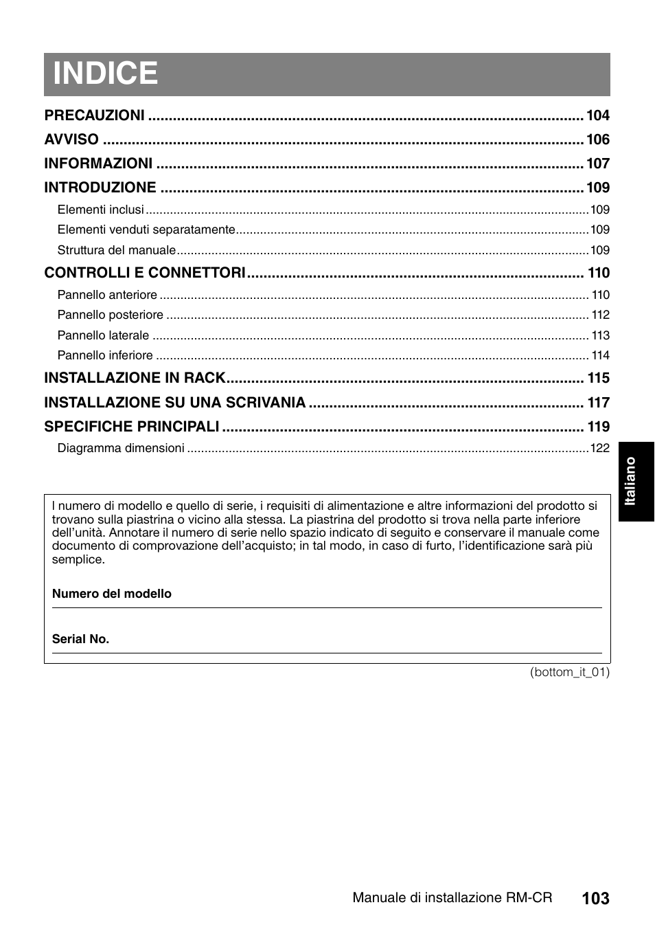 Indice | Yamaha RM-CR Remote Conference Processor with Dante User Manual | Page 103 / 208