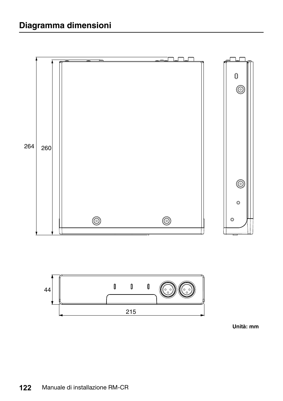 Diagramma dimensioni | Yamaha RM-CR Remote Conference Processor with Dante User Manual | Page 122 / 208