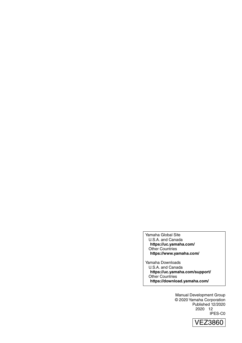 Vez3860 | Yamaha RM-CR Remote Conference Processor with Dante User Manual | Page 208 / 208