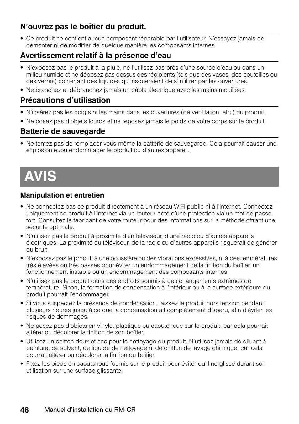 Avis | Yamaha RM-CR Remote Conference Processor with Dante User Manual | Page 46 / 208