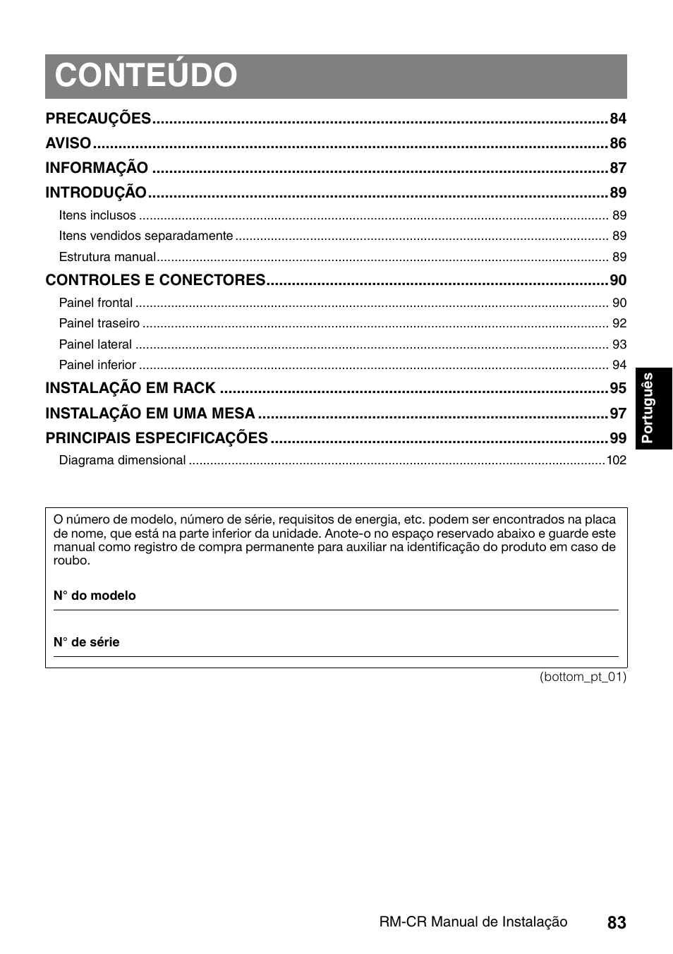 Conteúdo | Yamaha RM-CR Remote Conference Processor with Dante User Manual | Page 83 / 208