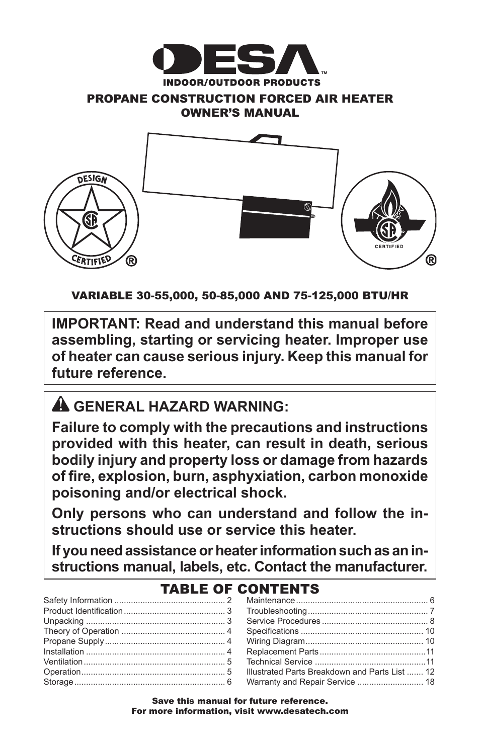 Desa Air Conditioner User Manual | 18 pages