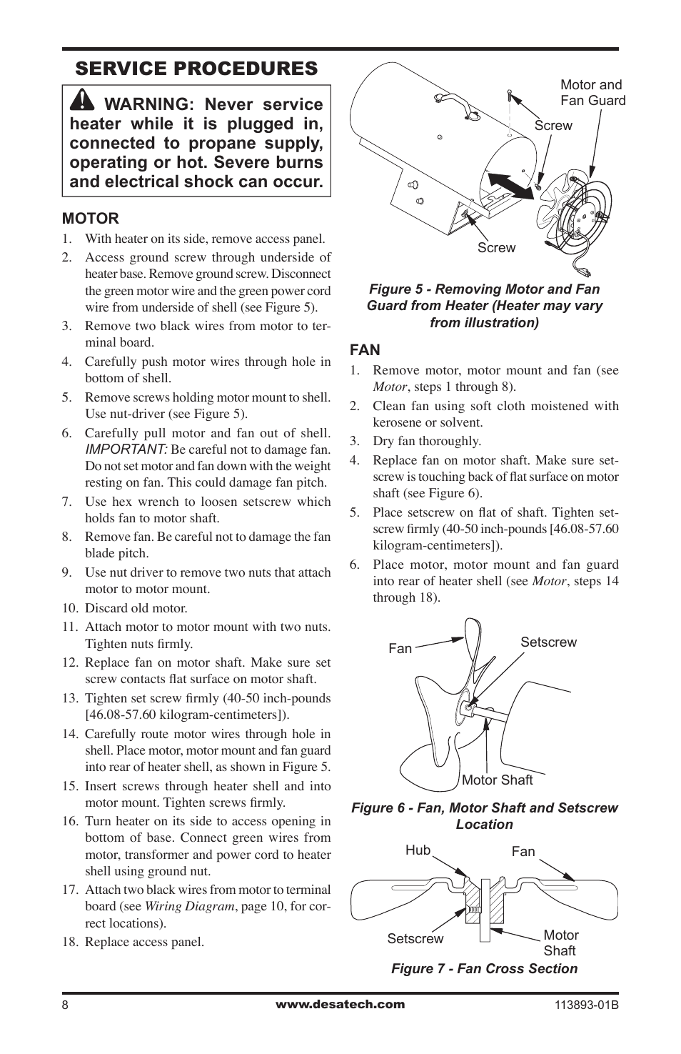 Service procedures | Desa Air Conditioner User Manual | Page 8 / 18