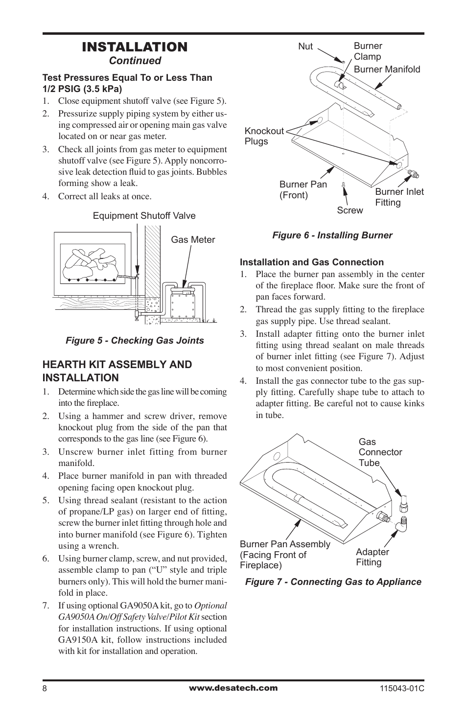 Installation | Desa LCF24 User Manual | Page 8 / 20