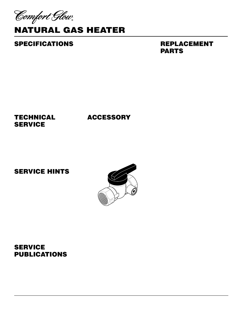 Natural gas heater, Replacement parts, Service publications | Technical service, Service hints, Accessory, Specifications | Desa CGR2N User Manual | Page 16 / 20