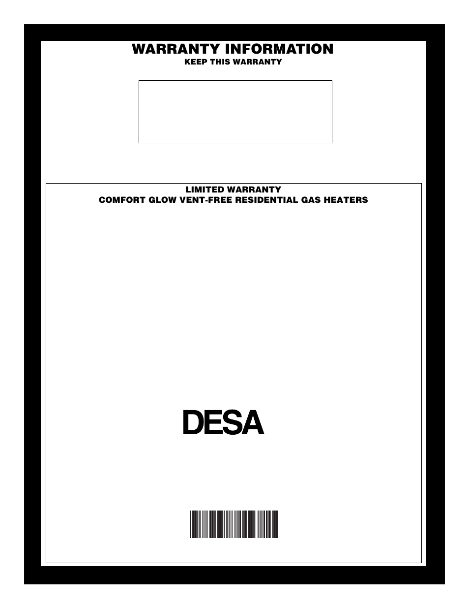 Warranty information, International | Desa CGR2N User Manual | Page 20 / 20