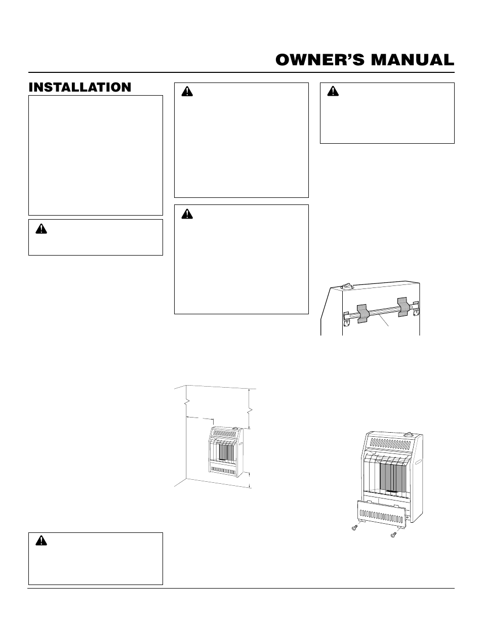 Owner’s manual, Installation | Desa CGR2N User Manual | Page 7 / 20
