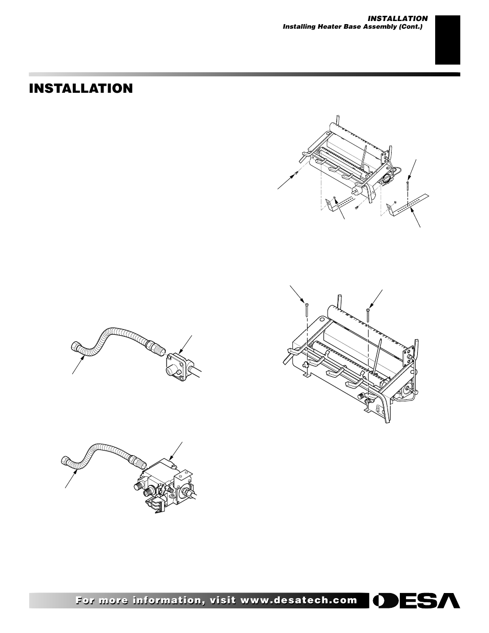 Installation, Continued | Desa "R" Models User Manual | Page 11 / 40