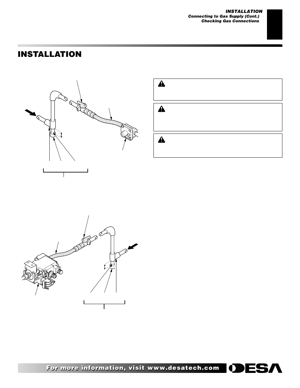 Installation, Continued | Desa "R" Models User Manual | Page 13 / 40