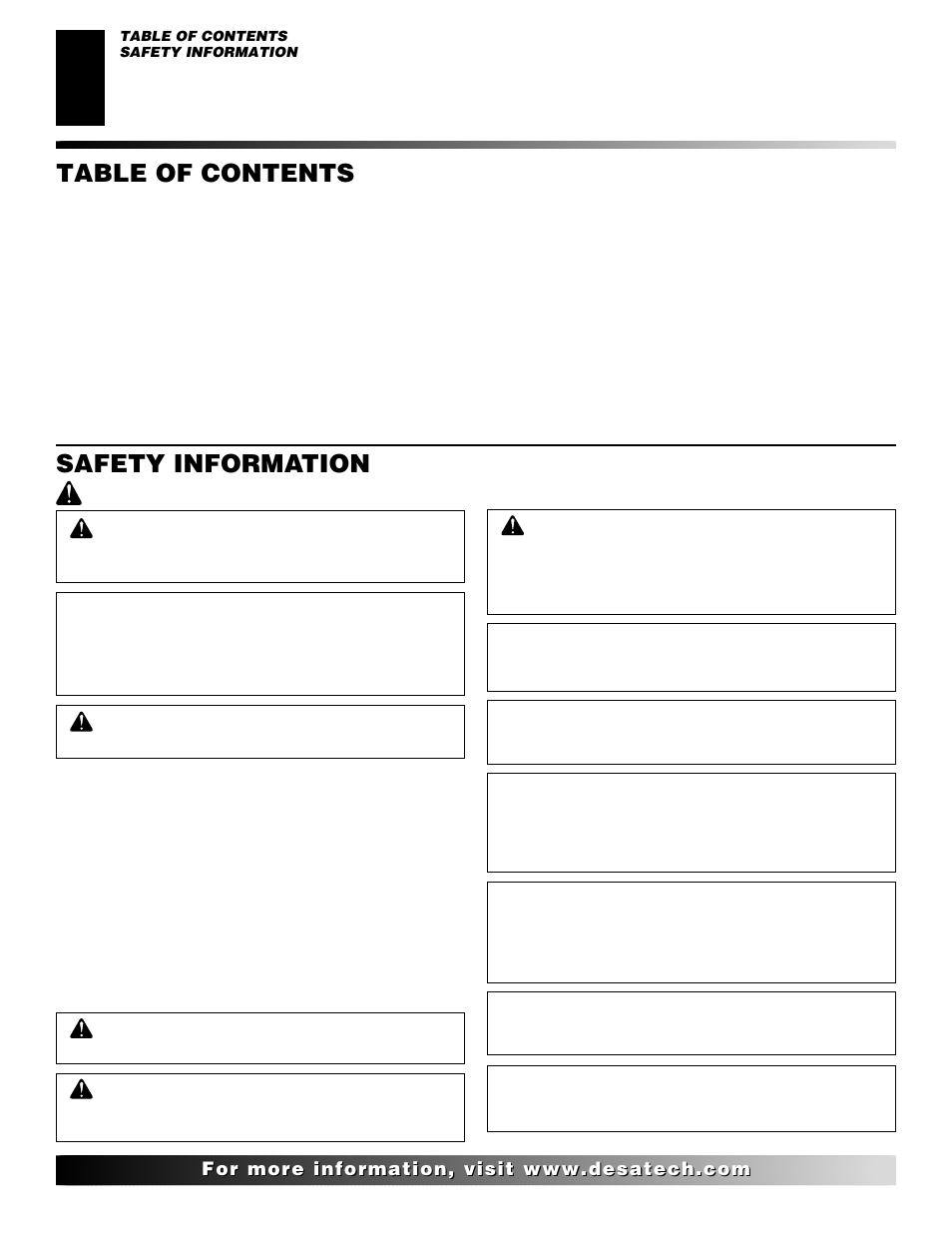 Desa "R" Models User Manual | Page 2 / 40