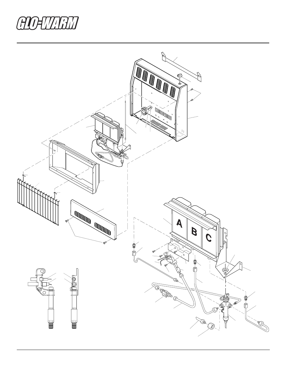 Infrared natural gas heater, Illustrated parts breakdown, Fa-3b | Burner assembly, Ods/pilot assembly | Desa FAS-3B User Manual | Page 20 / 28