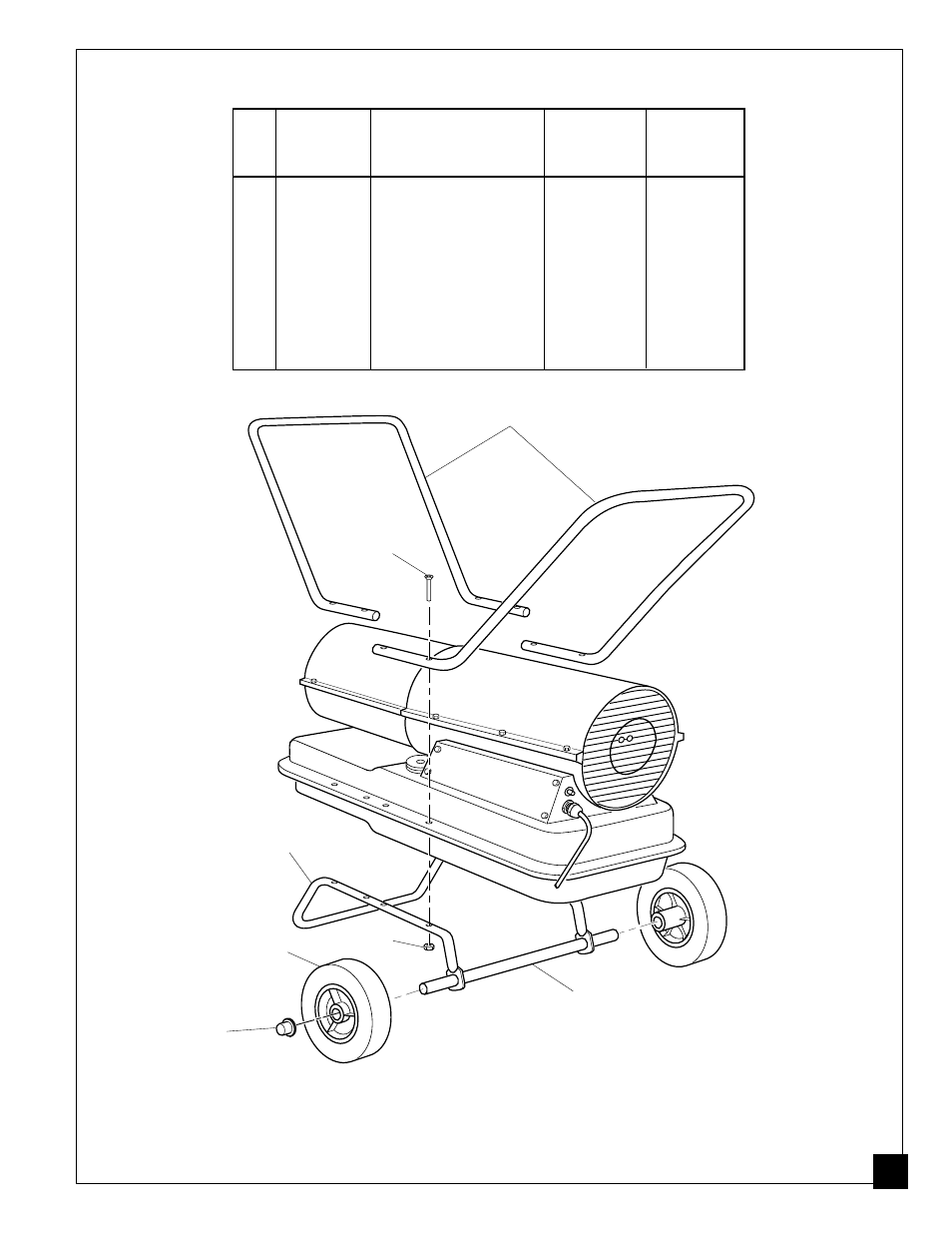 Wheels and handle parts list | Desa BY150ECA User Manual | Page 15 / 24