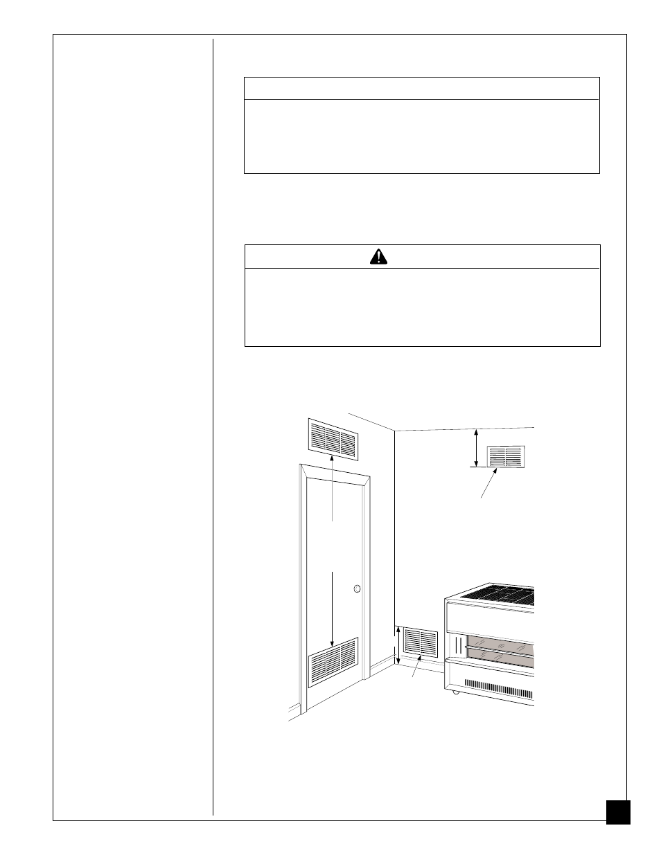 Fresh air for combustion and ventilation, Notice, Warning | Desa CGB35P User Manual | Page 19 / 40