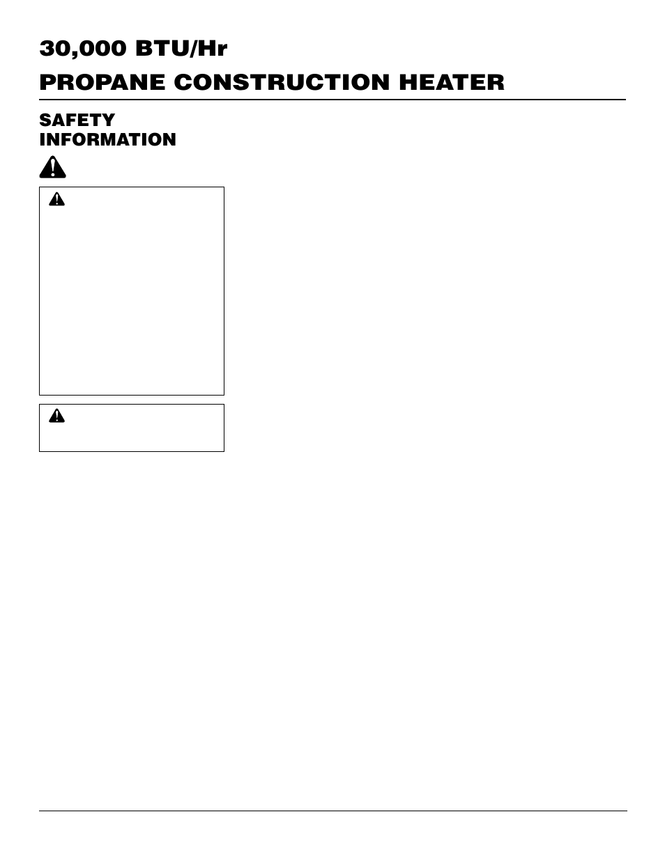 Safety information, Warnings | Desa 30LP User Manual | Page 2 / 14