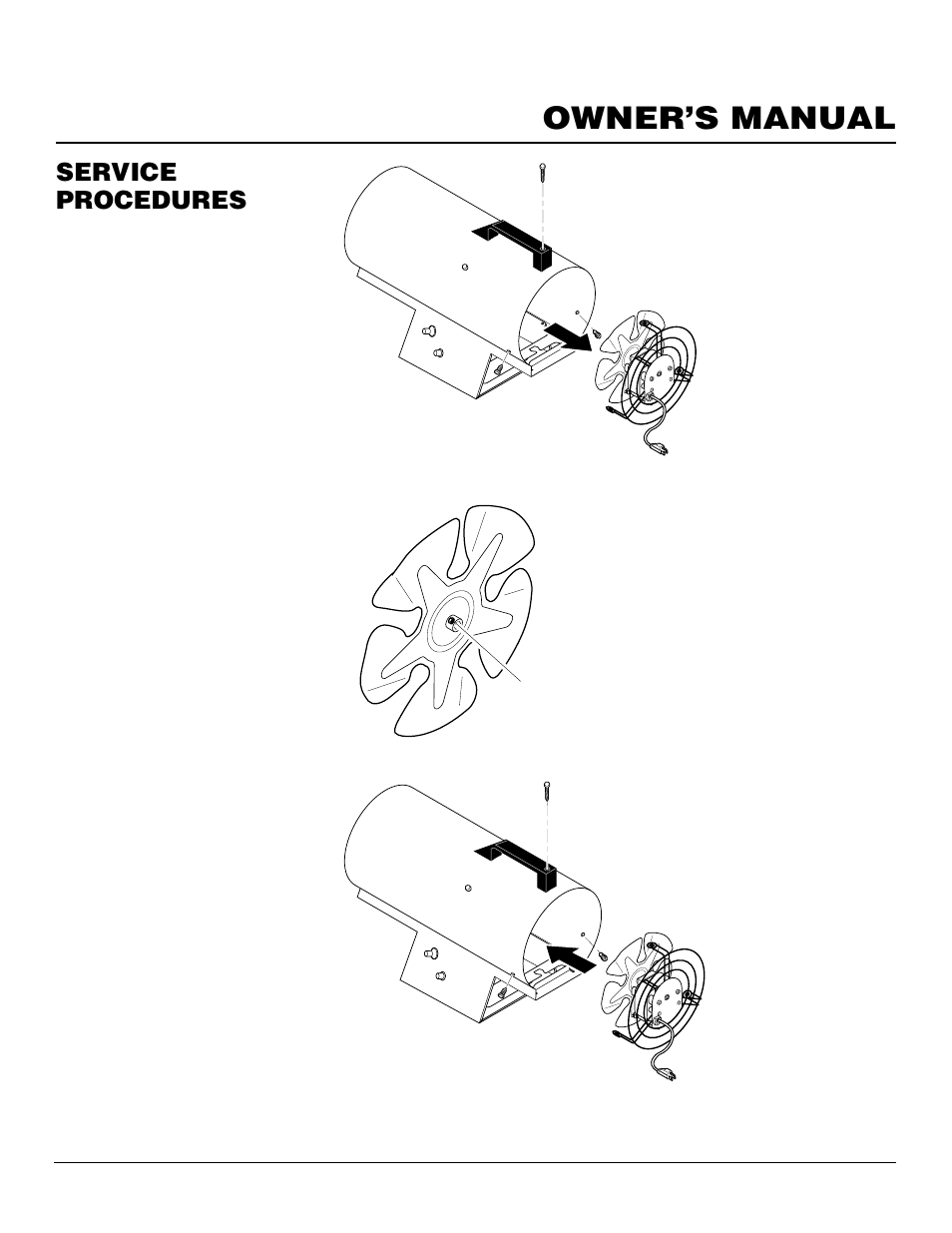 Owner’s manual, Service procedures | Desa 30LP User Manual | Page 9 / 14