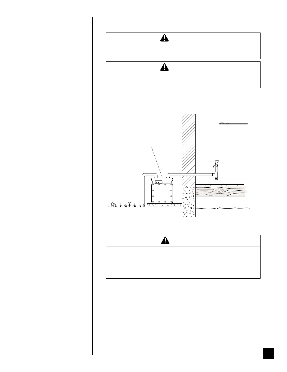Installing heater, Warning, Caution | Desa GVC35NA User Manual | Page 11 / 36