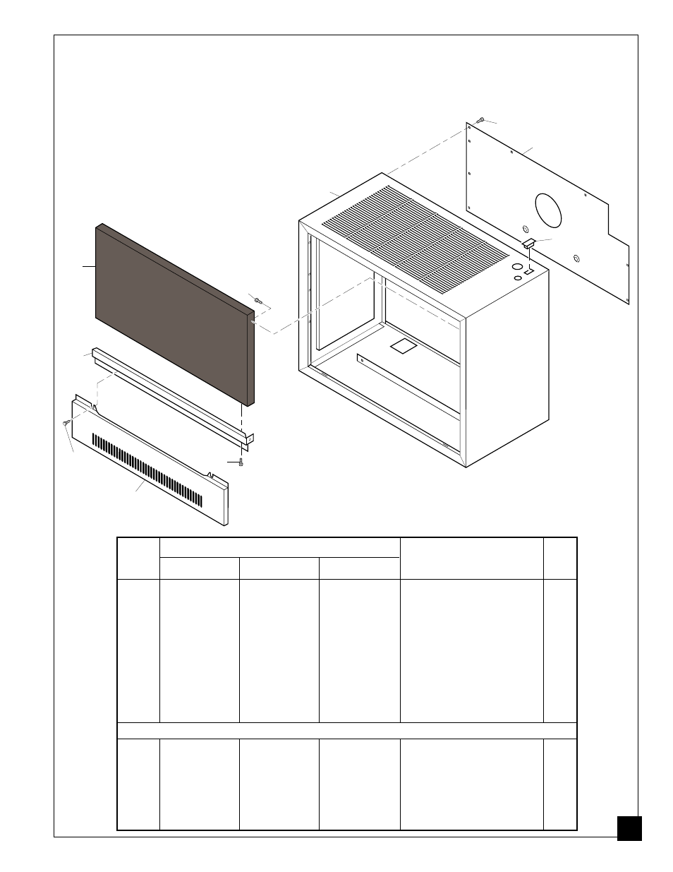 Illustrated parts list cabinet assembly | Desa GVC35NA User Manual | Page 33 / 36