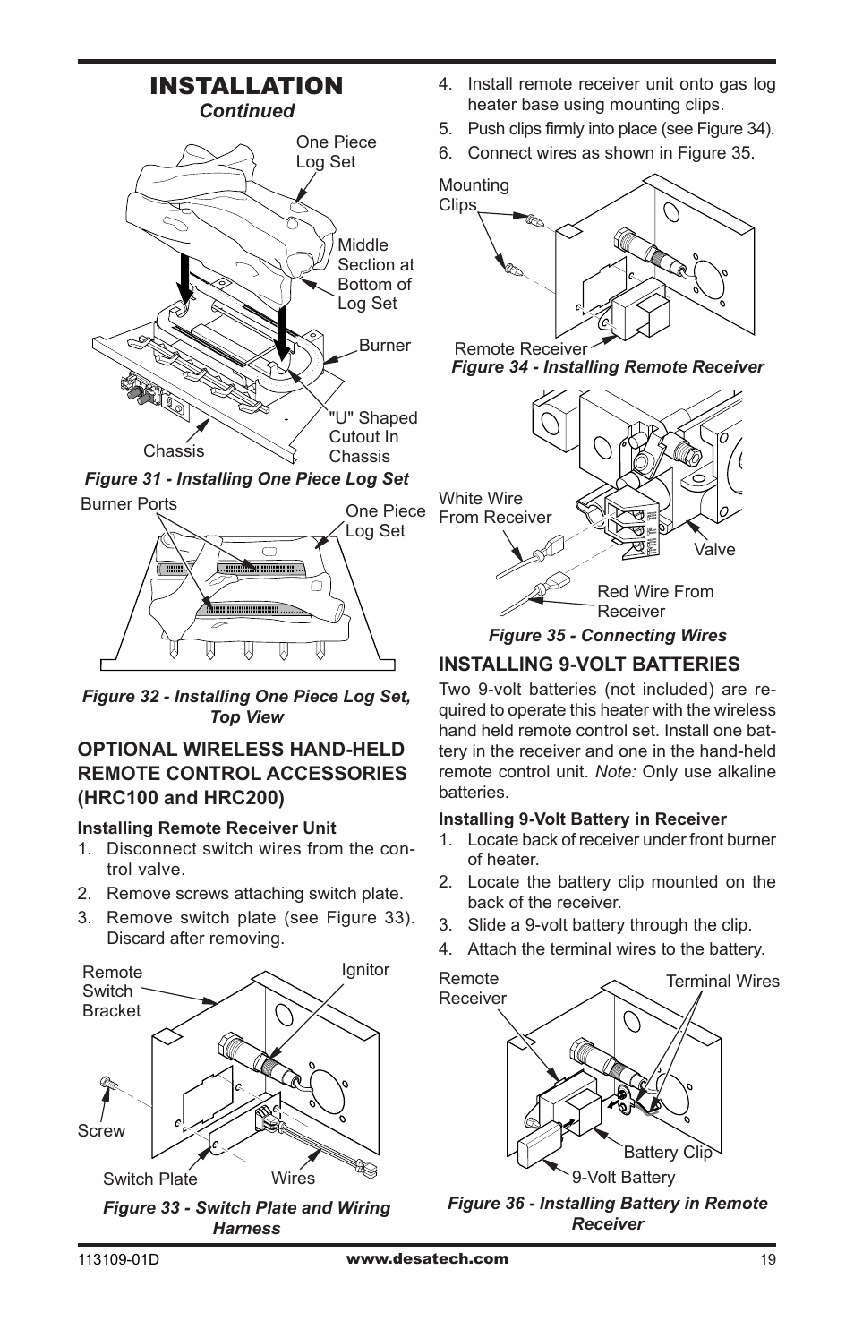 Installation | Desa FPVF33NRA User Manual | Page 19 / 40