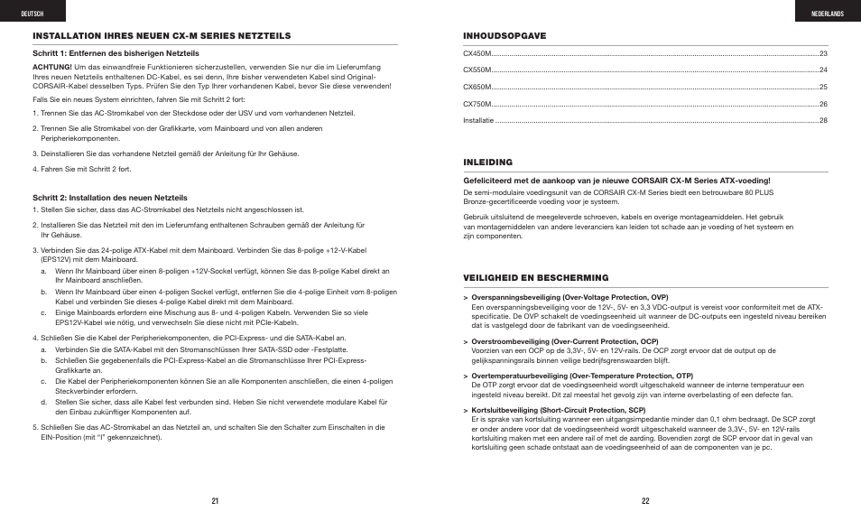 Corsair CX-M Series CX750M 750W 80 PLUS Bronze Semi-Modular Power Supply User Manual | Page 13 / 79