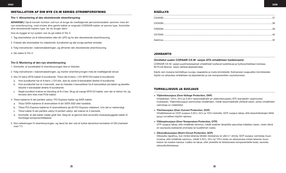 Corsair CX-M Series CX750M 750W 80 PLUS Bronze Semi-Modular Power Supply User Manual | Page 20 / 79