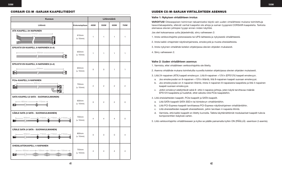 Vaihe 1: nykyisen virtalähteen irrotus, Vaihe 2: uuden virtalähteen asennus | Corsair CX-M Series CX750M 750W 80 PLUS Bronze Semi-Modular Power Supply User Manual | Page 23 / 79
