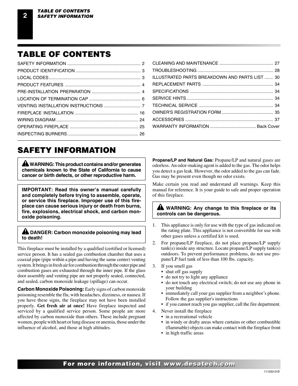 Desa (V)V36EN-B User Manual | Page 2 / 38