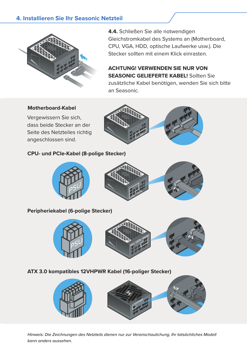 SeaSonic Electronics GX-1000W 80-PLUS Gold PCIE5 Modular Power Supply User Manual | Page 11 / 96