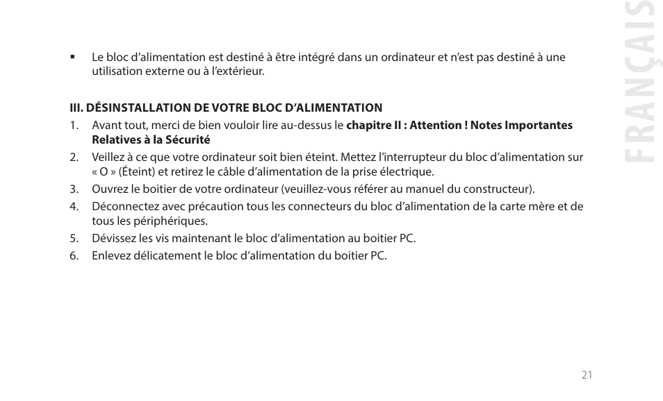 Fr an ça is | SeaSonic Electronics GX-1000W 80-PLUS Gold PCIE5 Modular Power Supply User Manual | Page 41 / 96