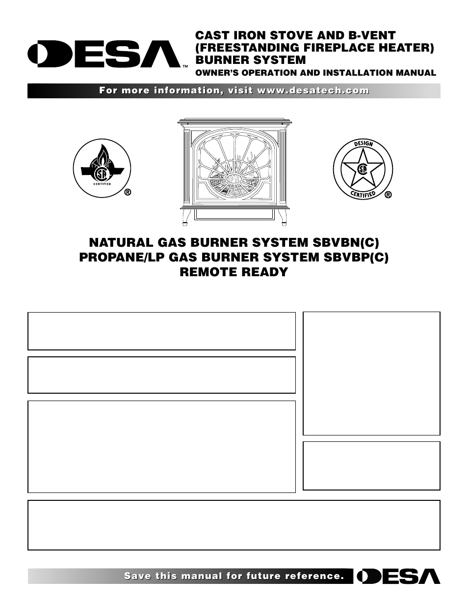 Desa SBVBN(C) User Manual | 36 pages