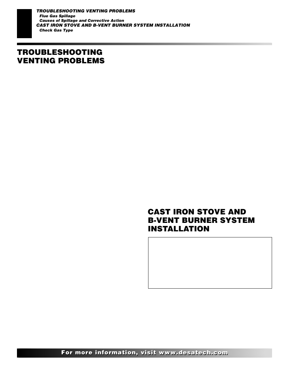 Troubleshooting venting problems | Desa SBVBN(C) User Manual | Page 12 / 36