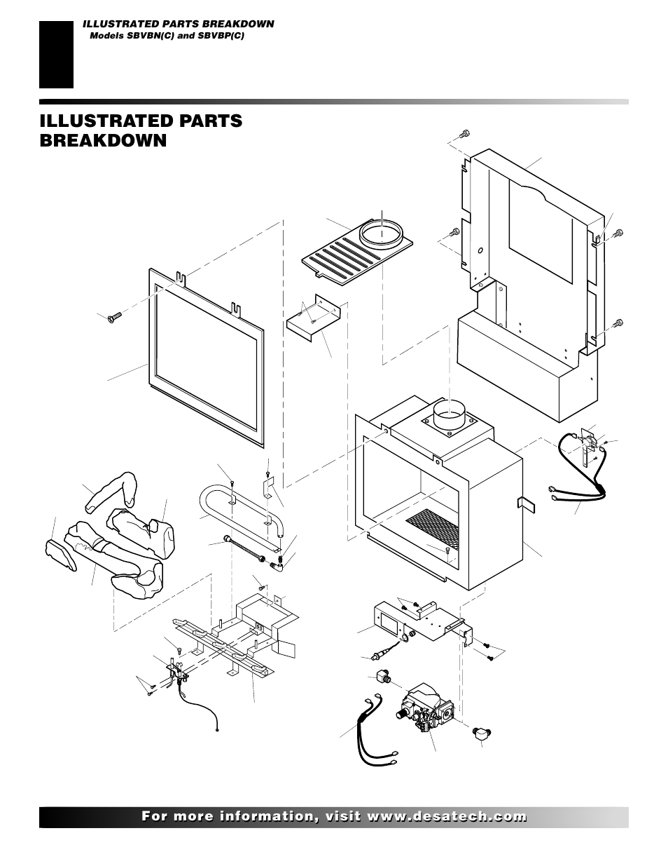 Illustrated parts breakdown, Models sbvbn(c) and sbvbp(c) | Desa SBVBN(C) User Manual | Page 28 / 36
