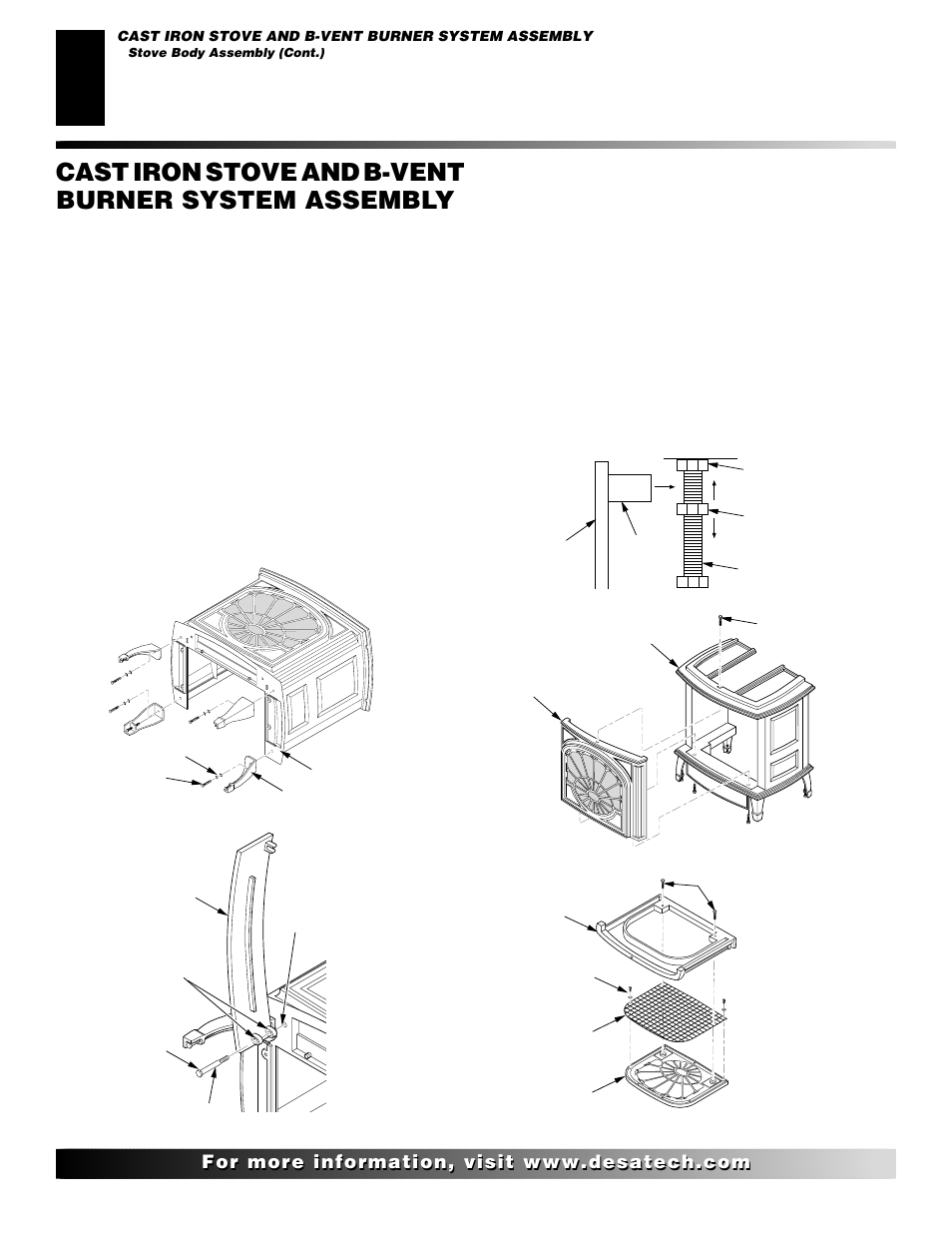 Cast iron stove and b-vent burner system assembly, Continued | Desa SBVBN(C) User Manual | Page 6 / 36