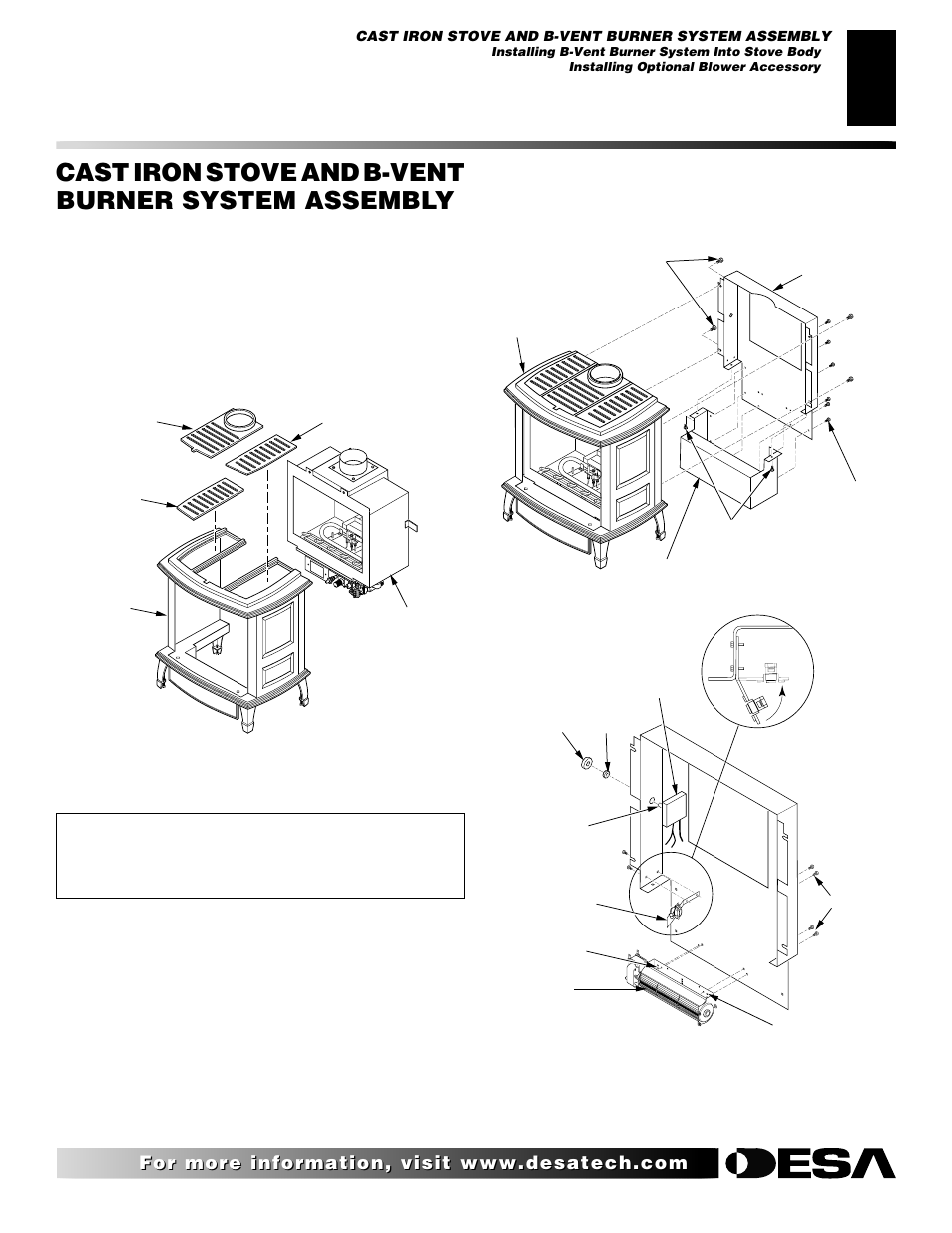Cast iron stove and b-vent burner system assembly, Continued | Desa SBVBN(C) User Manual | Page 7 / 36