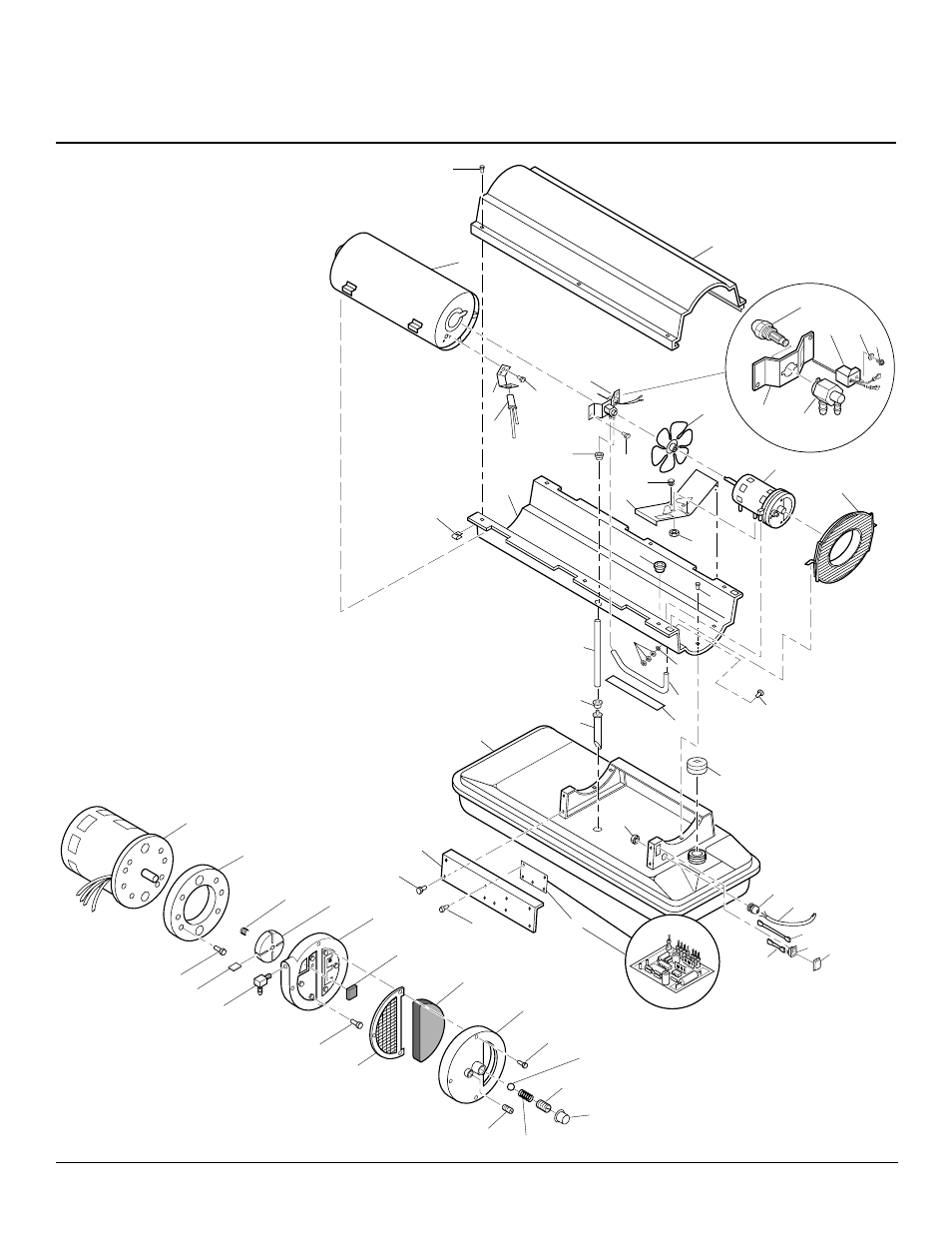 Illustrated parts breakdown, D20h model, Motor and pump assembly | Desa D20H User Manual | Page 14 / 22