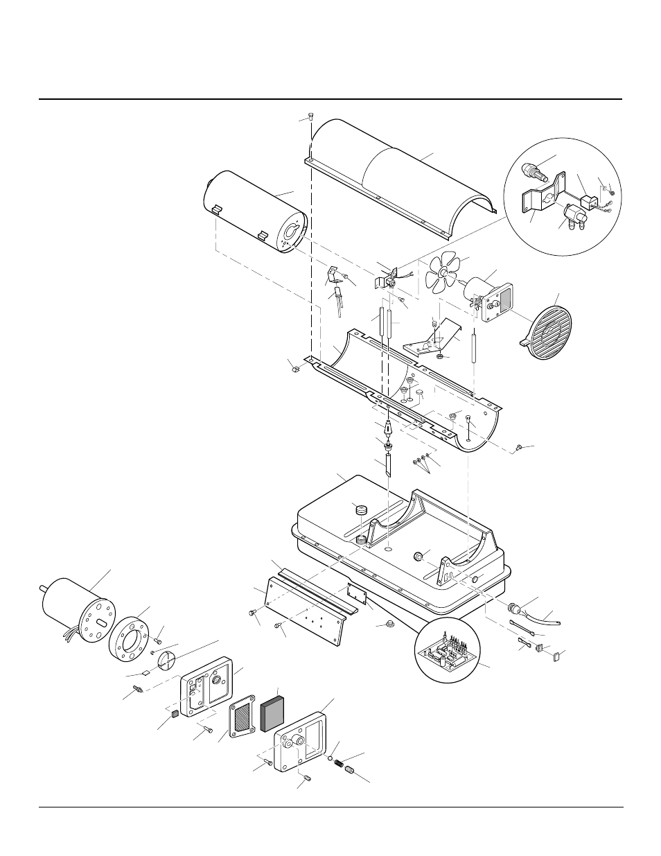 Illustrated parts breakdown, D44h model, Motor and pump assembly | Desa D20H User Manual | Page 18 / 22