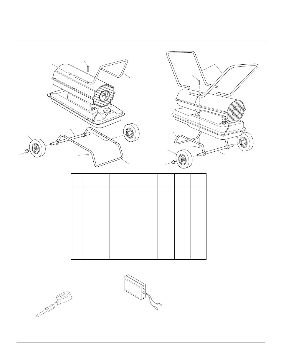 Wheels and handles, Accessories, Air gauge kit - ha1180 | Desa D20H User Manual | Page 20 / 22