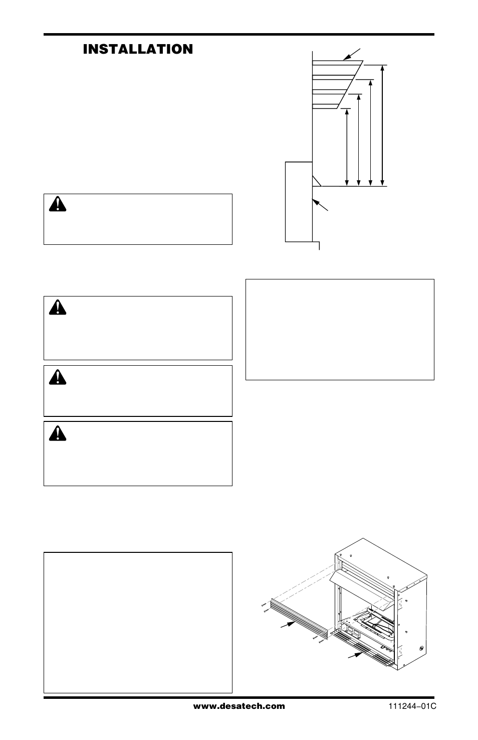 Installation, Continued | Desa FDCFRN User Manual | Page 12 / 44