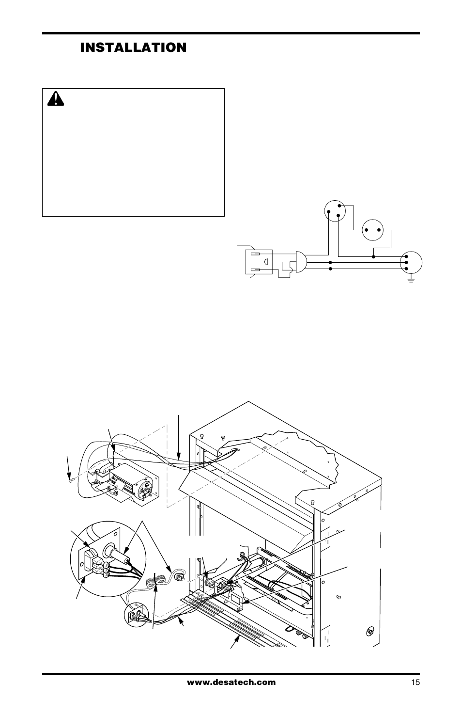 Installation, Continued, For built-in installation | Desa FDCFRN User Manual | Page 15 / 44