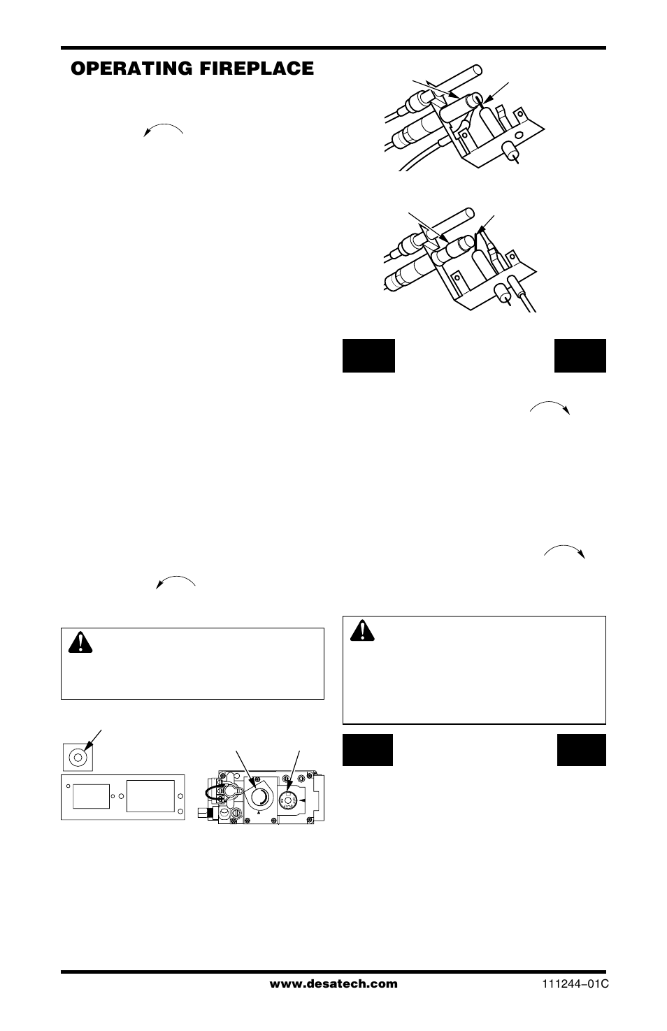 Operating fireplace | Desa FDCFRN User Manual | Page 24 / 44
