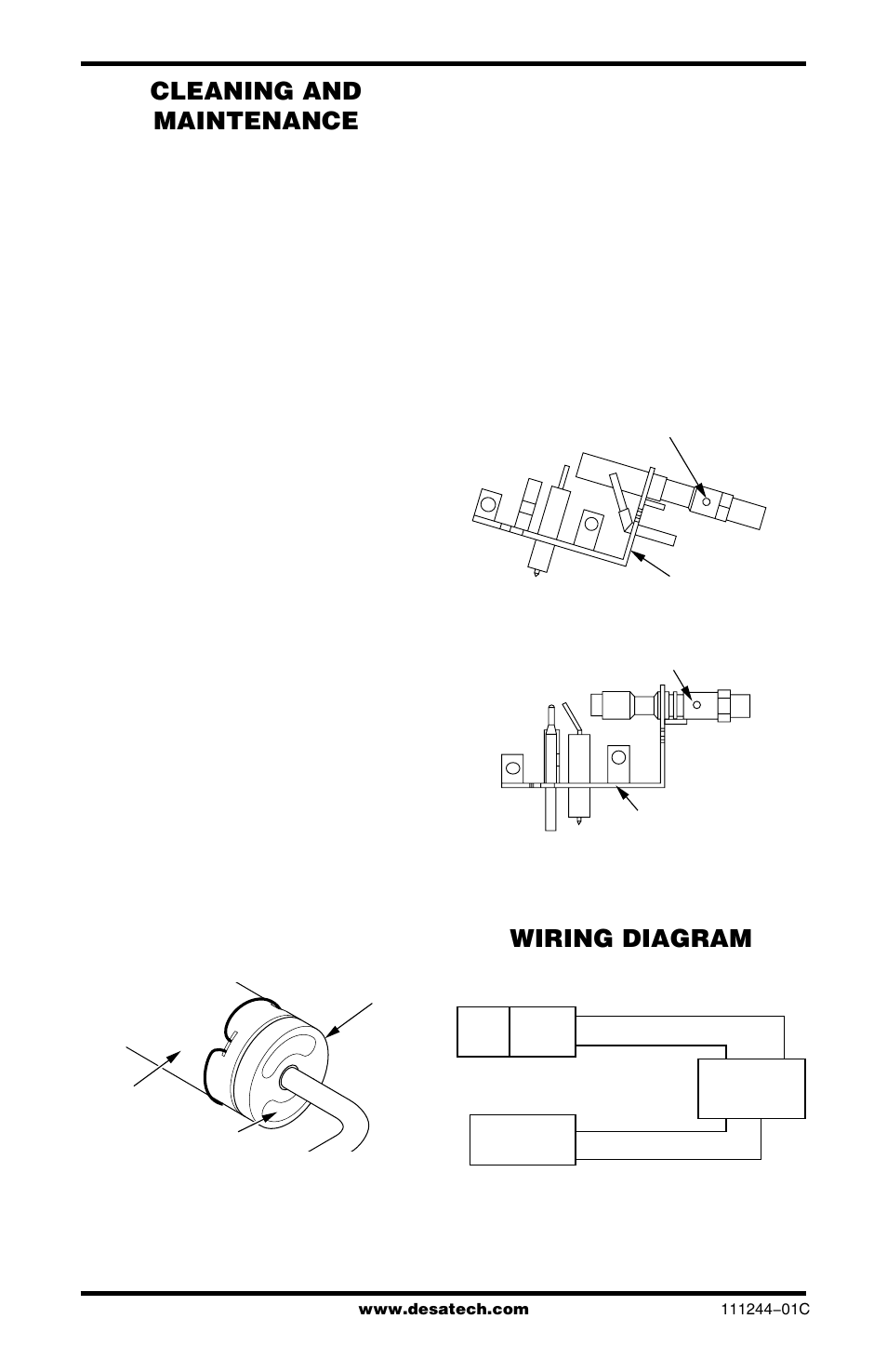 Cleaning and maintenance, Wiring diagram, Continued | Desa FDCFRN User Manual | Page 28 / 44